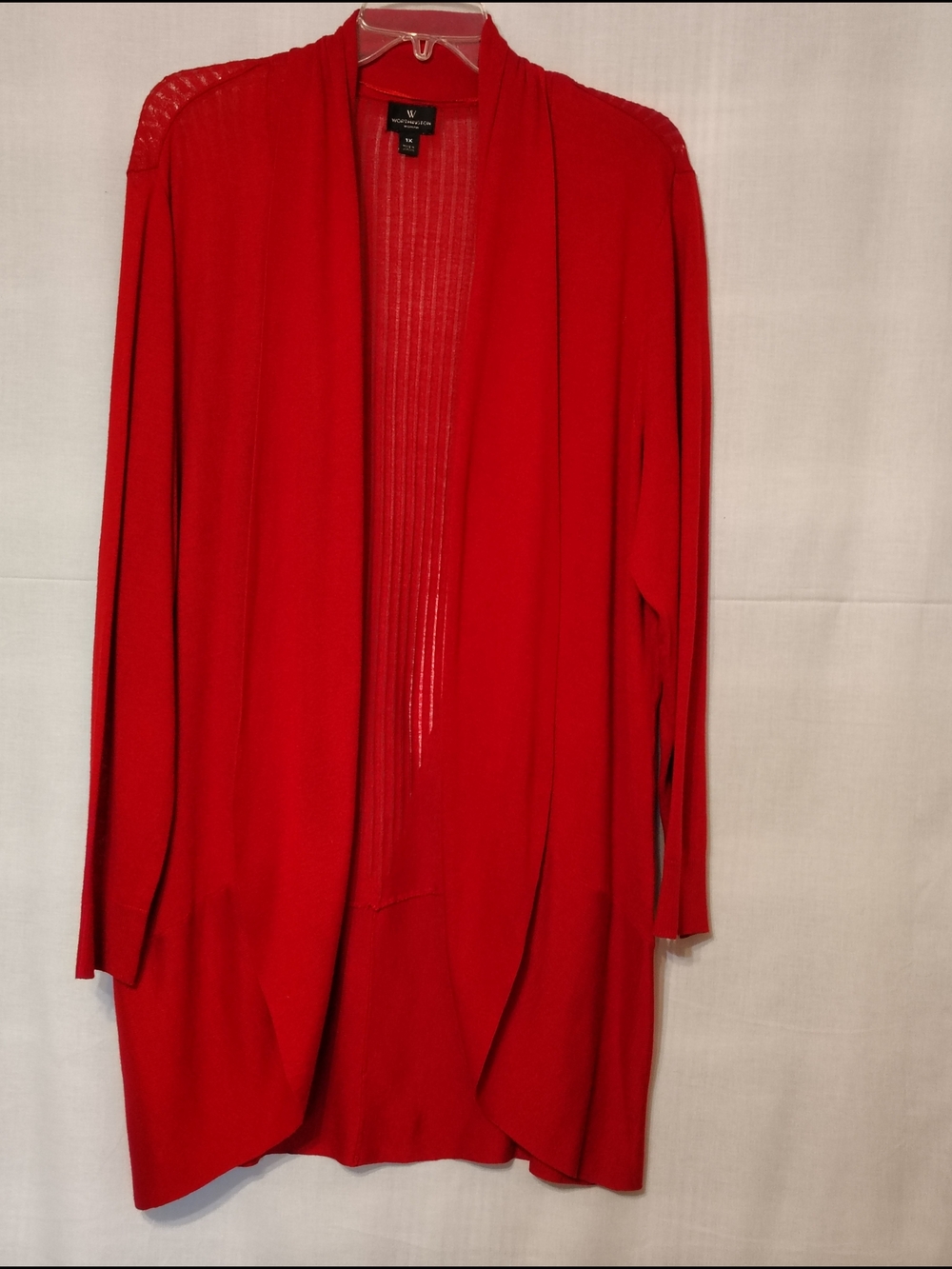 Worthington Open Front Red Cardigan. 1X